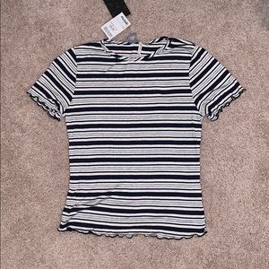 NWT Striped Ruffle Shirt